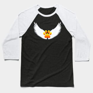 Guardian Angel Wing Paw Print Baseball T-Shirt